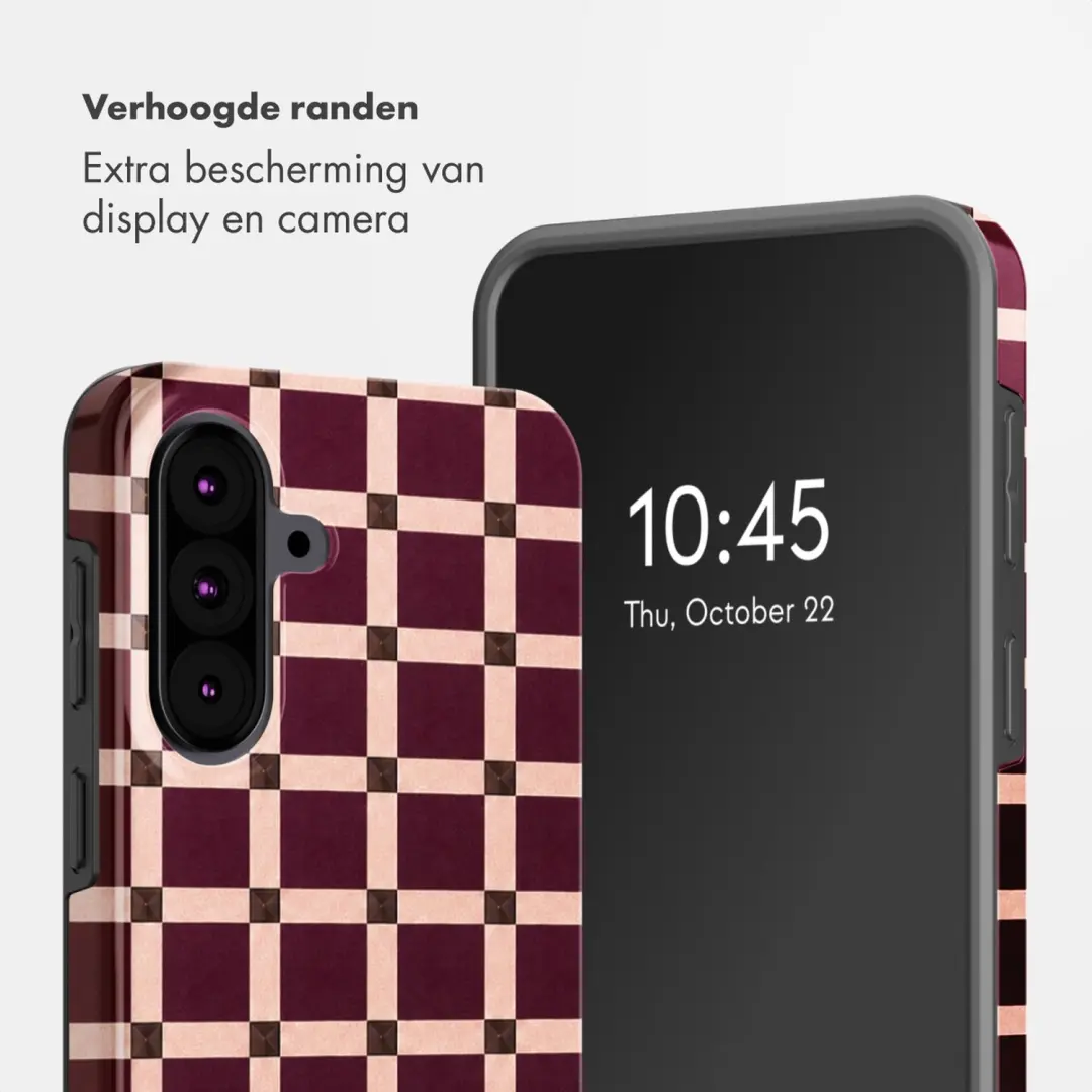 Selencia Check This Burgundy Hoesje Samsung Galaxy A37 (5G) - afbeelding 4 van 6