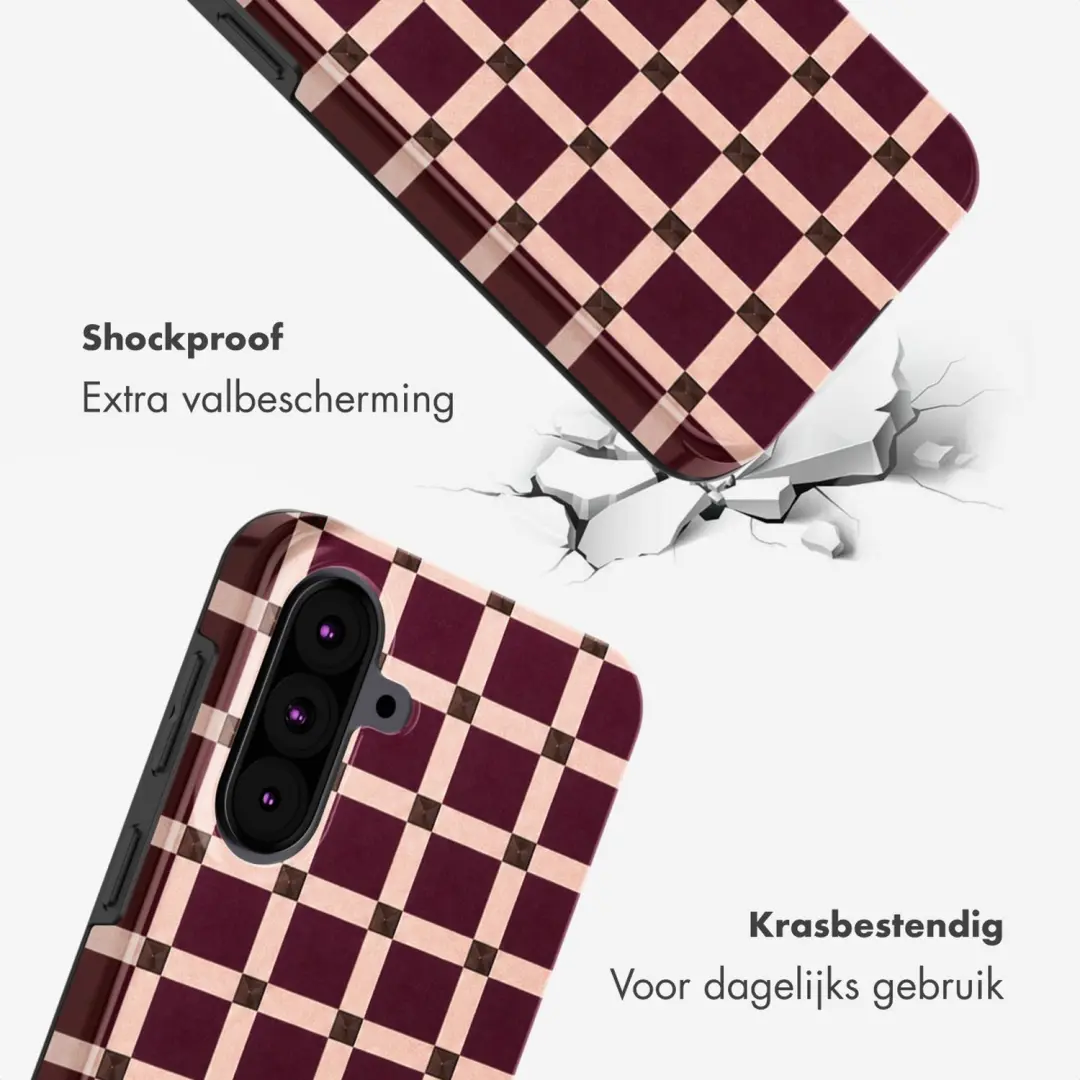 Selencia Check This Burgundy Hoesje Samsung Galaxy A37 (5G) - afbeelding 3 van 6