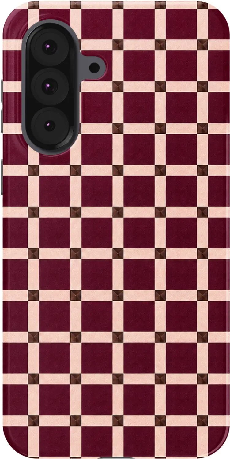 Selencia Check This Burgundy Hoesje Samsung Galaxy A37 (5G)