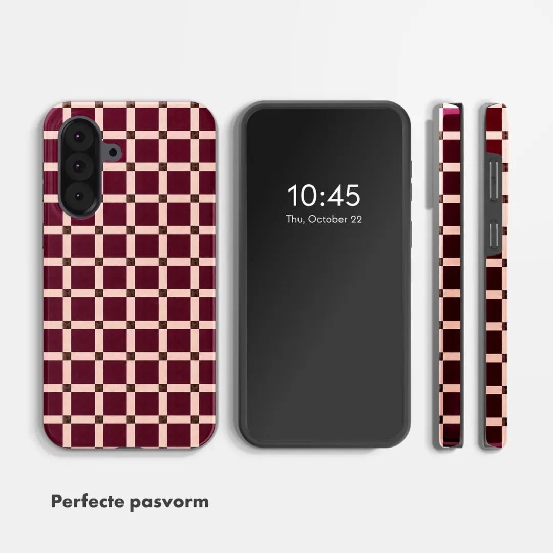 Selencia Check This Burgundy Hoesje Samsung Galaxy A37 (5G) - afbeelding 5 van 6