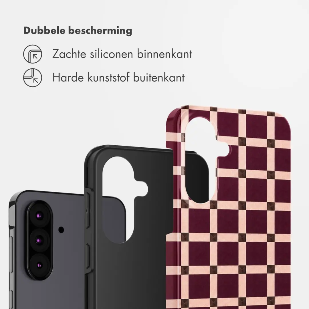 Selencia Check This Burgundy Hoesje Samsung Galaxy A37 (5G) - afbeelding 2 van 6