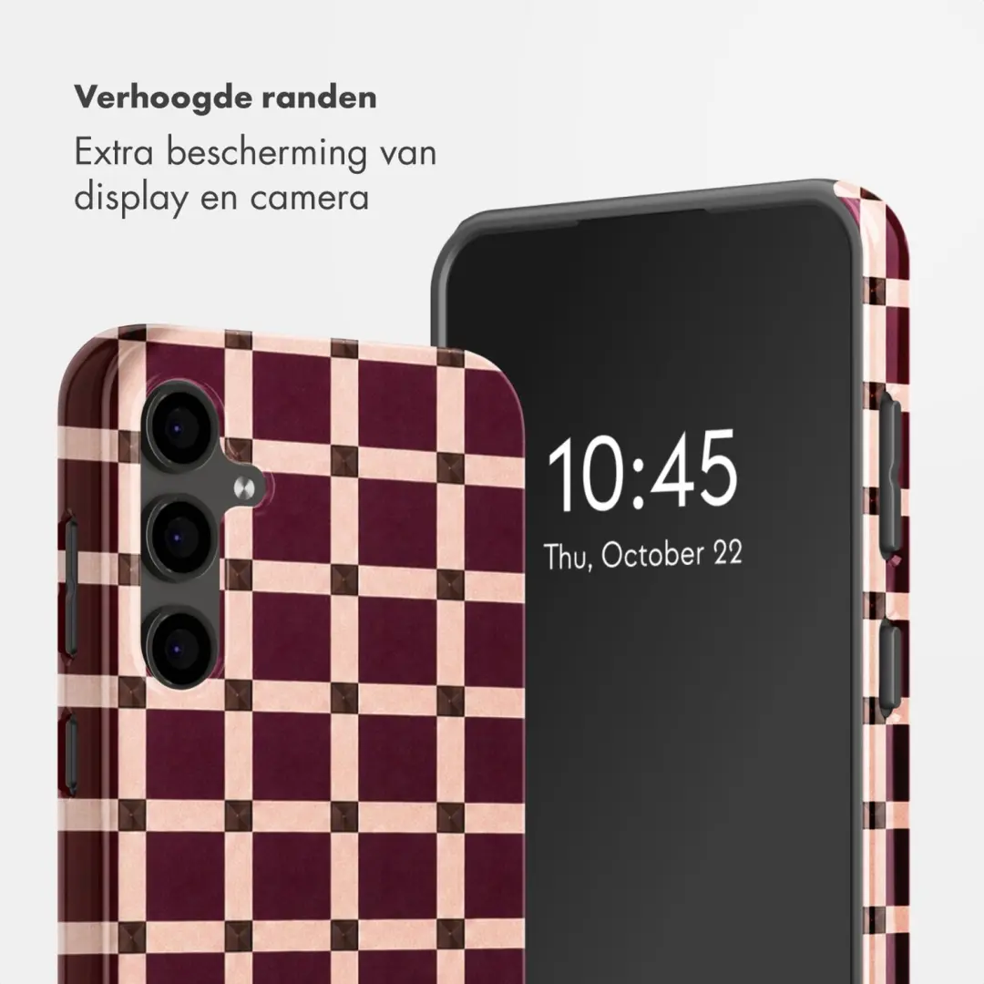 Selencia Check This Burgundy Hoesje Samsung Galaxy S24 FE - afbeelding 4 van 6