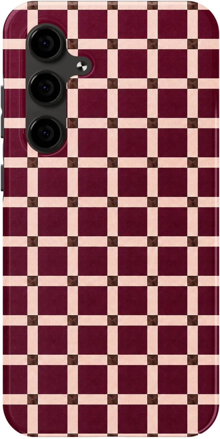 Selencia Check This Burgundy Hoesje Samsung Galaxy S24 FE