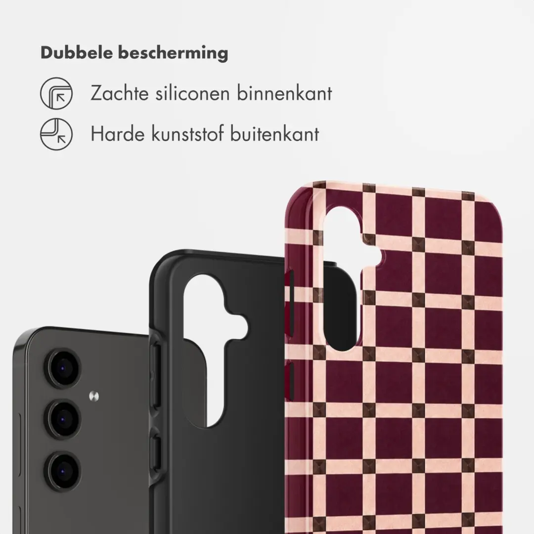 Selencia Check This Burgundy Hoesje Samsung Galaxy S24 FE - afbeelding 2 van 6