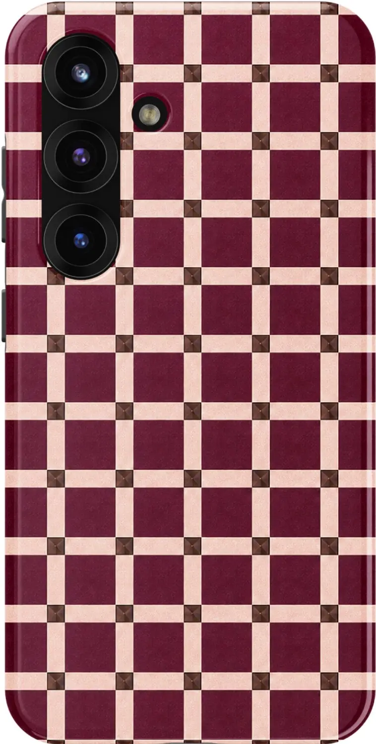 Selencia Check This Burgundy Hoesje Samsung Galaxy S25