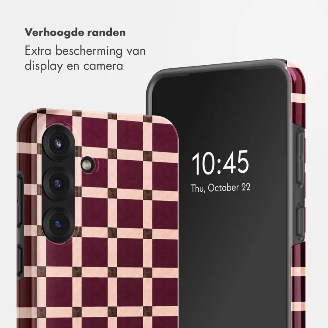Selencia Check This Burgundy Hoesje Samsung Galaxy S25 - afbeelding 4 van 6