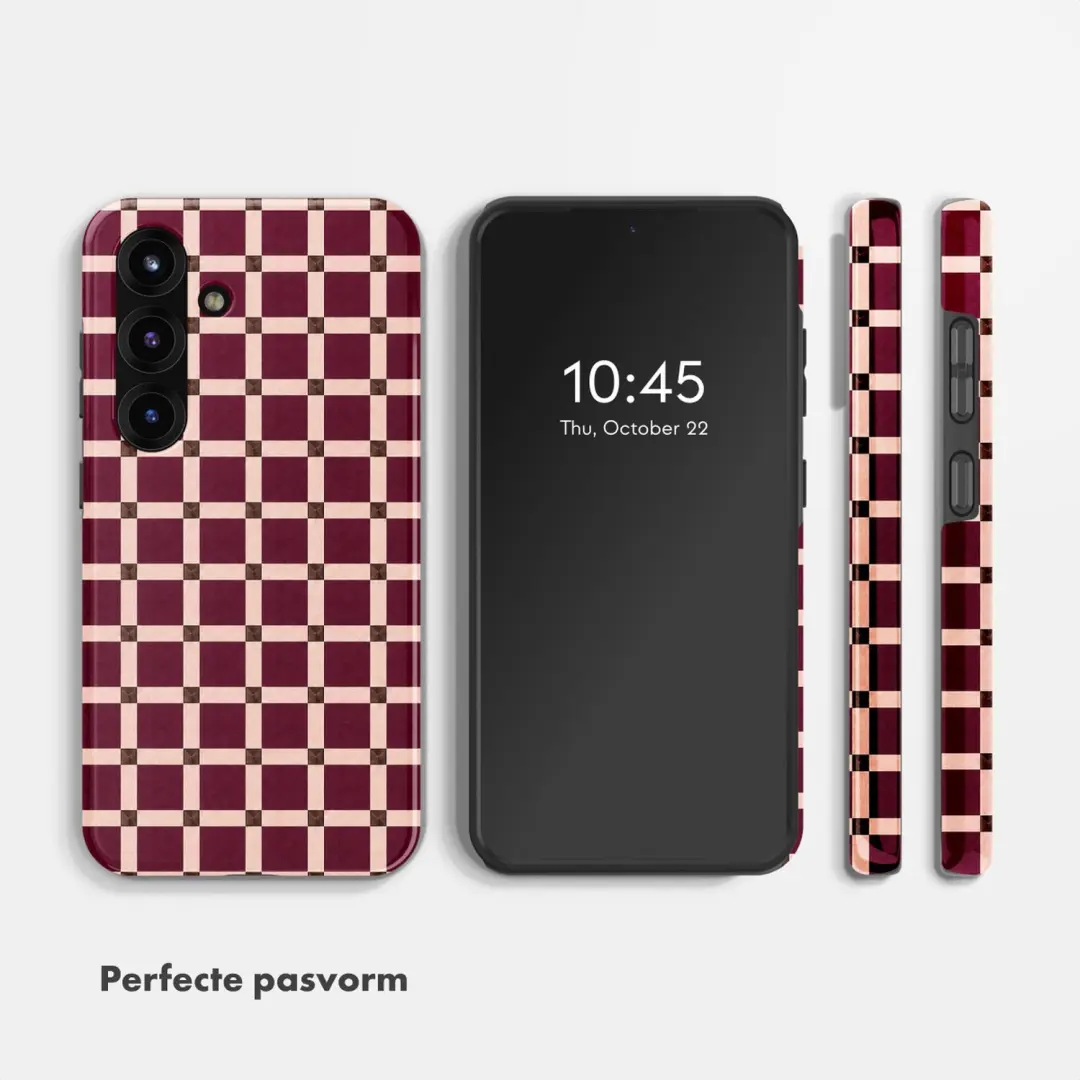 Selencia Check This Burgundy Hoesje Samsung Galaxy S25 - afbeelding 5 van 6