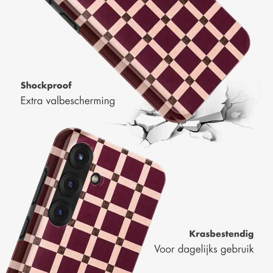 Selencia Check This Burgundy Hoesje Samsung Galaxy S25 - afbeelding 3 van 6