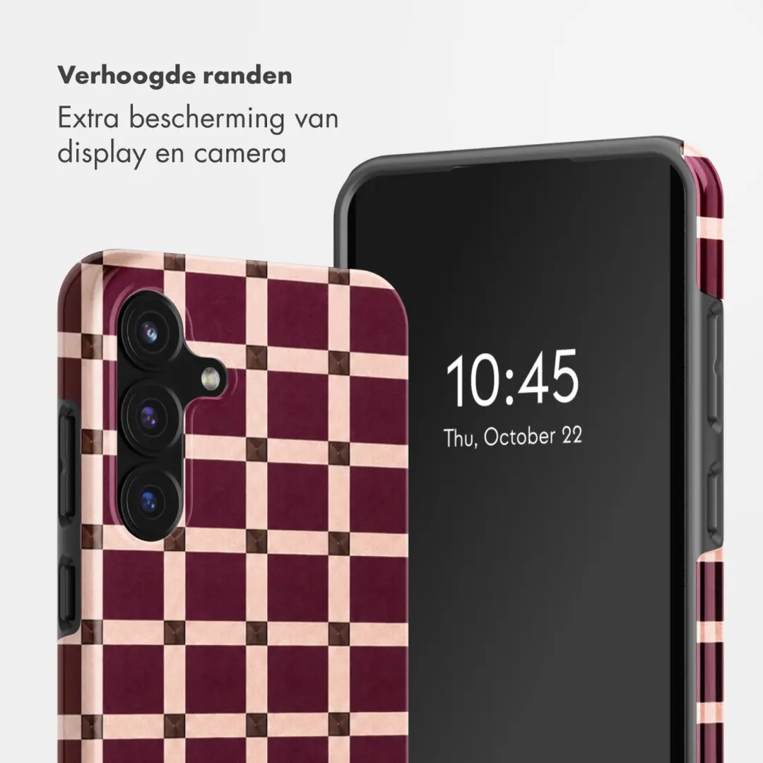 Selencia Check This Burgundy Hoesje Samsung Galaxy S25 FE - afbeelding 4 van 6