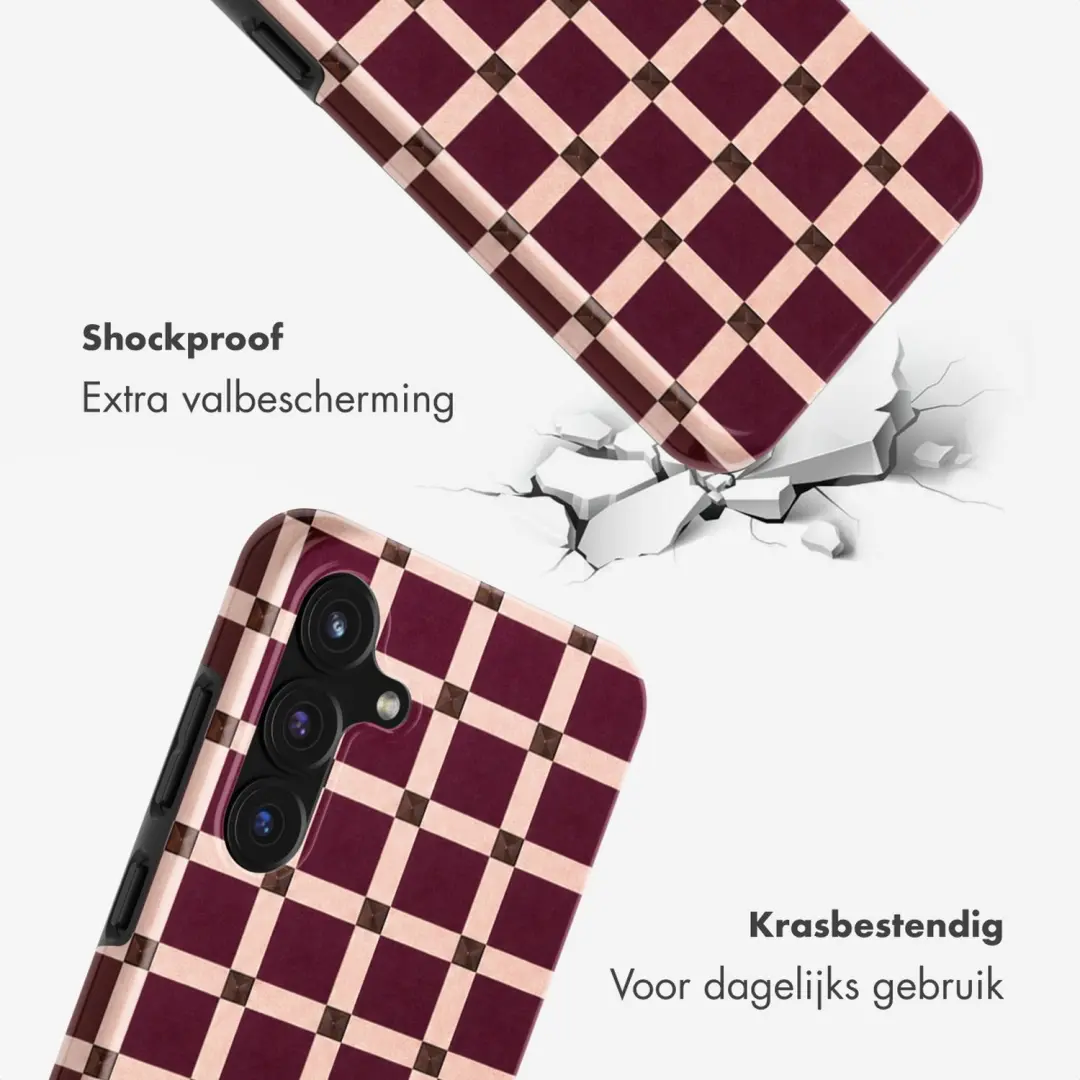 Selencia Check This Burgundy Hoesje Samsung Galaxy S25 FE - afbeelding 3 van 6