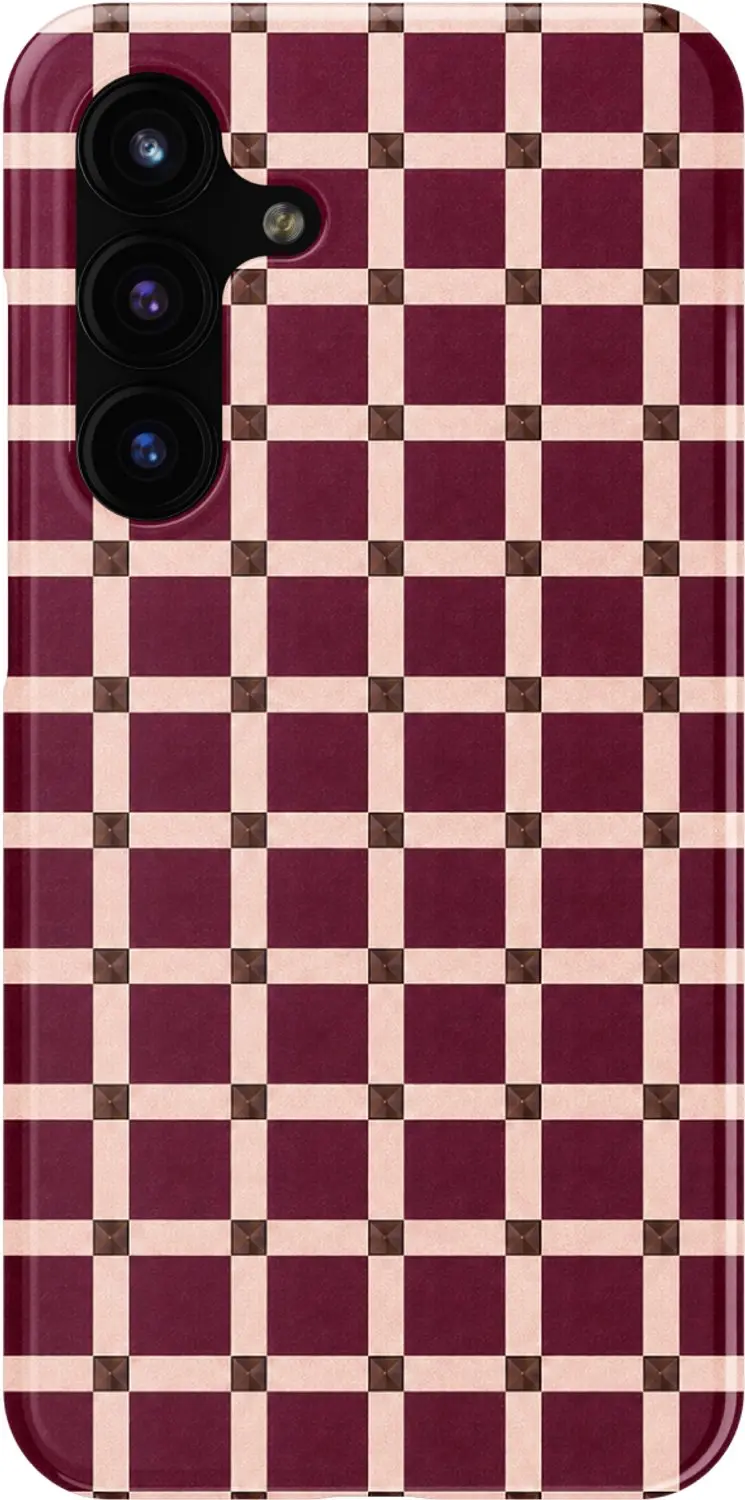 Selencia Check This Burgundy Hoesje Samsung Galaxy S25 FE