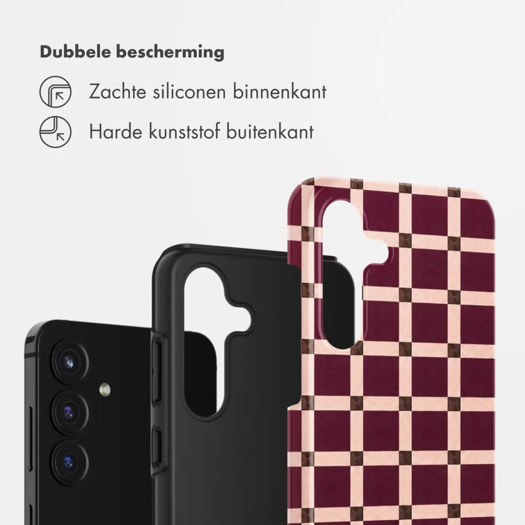 Selencia Check This Burgundy Hoesje Samsung Galaxy S25 FE - afbeelding 2 van 6