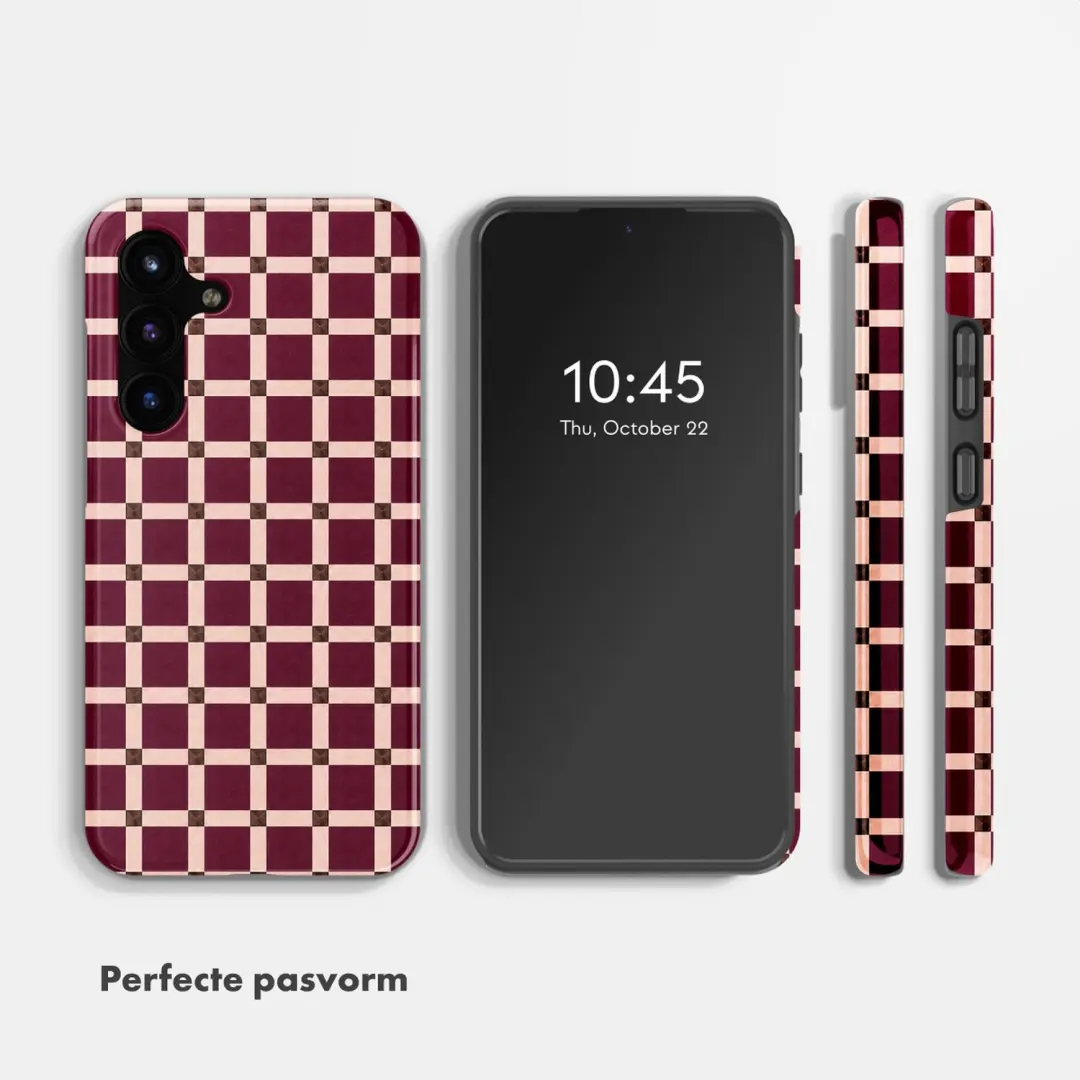 Selencia Check This Burgundy Hoesje Samsung Galaxy S25 FE - afbeelding 5 van 6