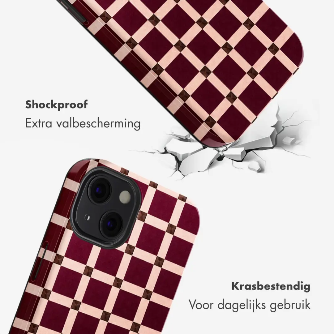 Selencia Check This Burgundy Hoesje iPhone 13 MagSafe - afbeelding 3 van 6