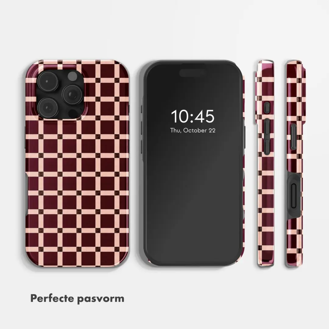 Selencia Check This Burgundy Hoesje iPhone 16 Pro Max MagSafe - afbeelding 5 van 6