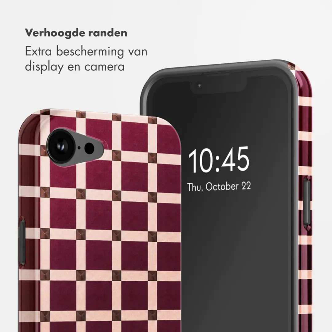 Selencia Check This Burgundy Hoesje iPhone 16e/17e MagSafe - afbeelding 4 van 6