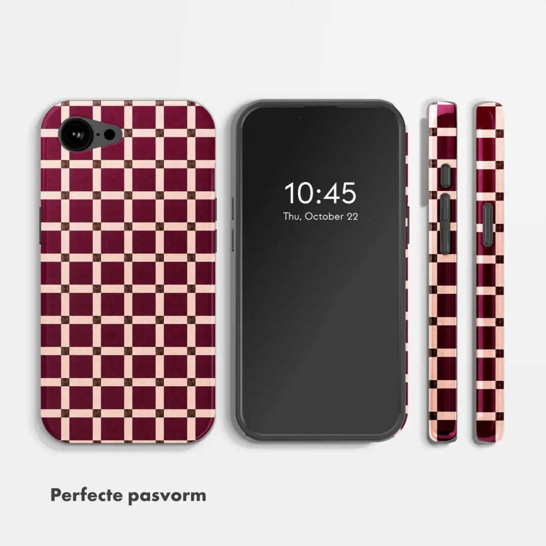 Selencia Check This Burgundy Hoesje iPhone 16e/17e MagSafe - afbeelding 6 van 6