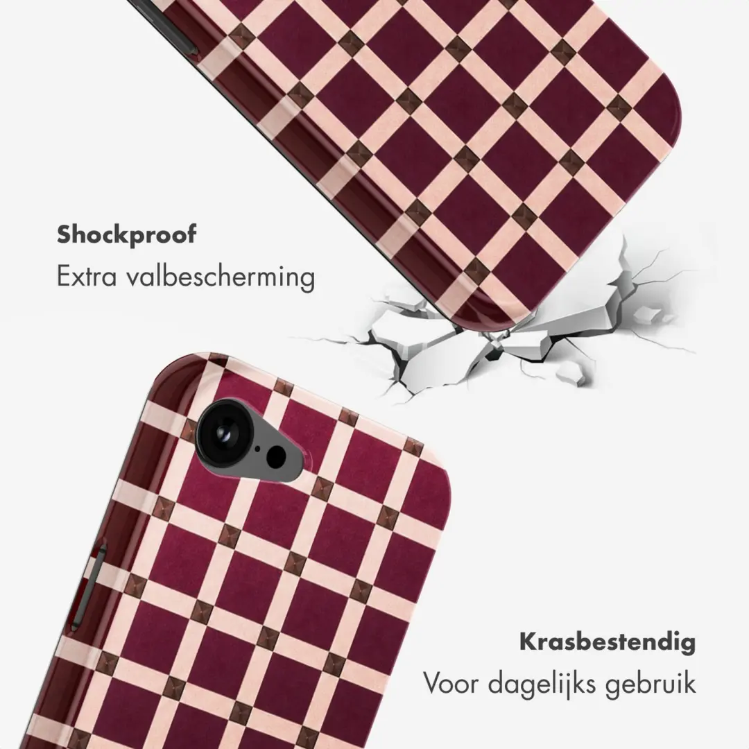 Selencia Check This Burgundy Hoesje iPhone 16e/17e MagSafe - afbeelding 3 van 6