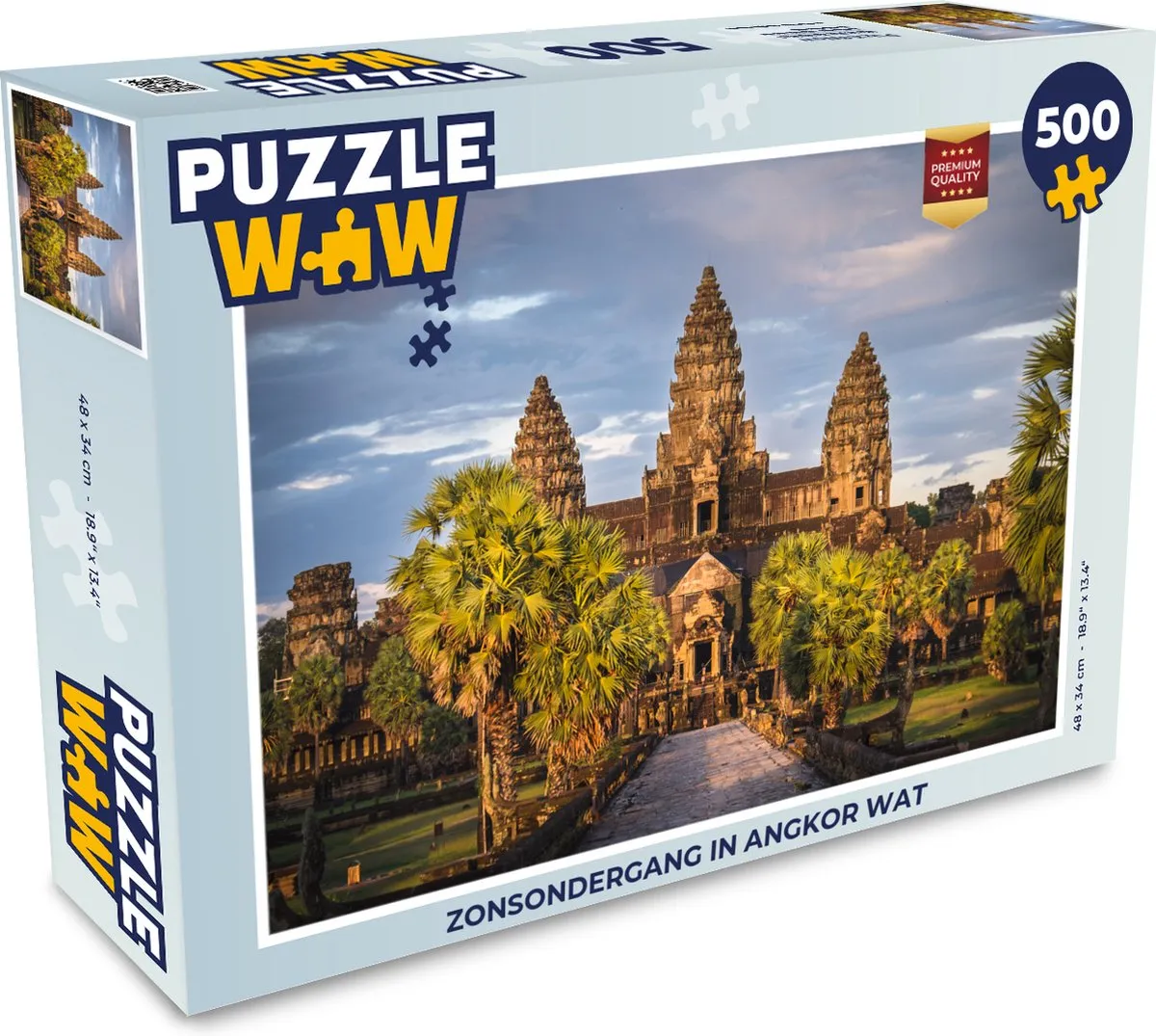 PuzzleWow Zonsondergang in Angkor Wat Legpuzzel 500 Stuks