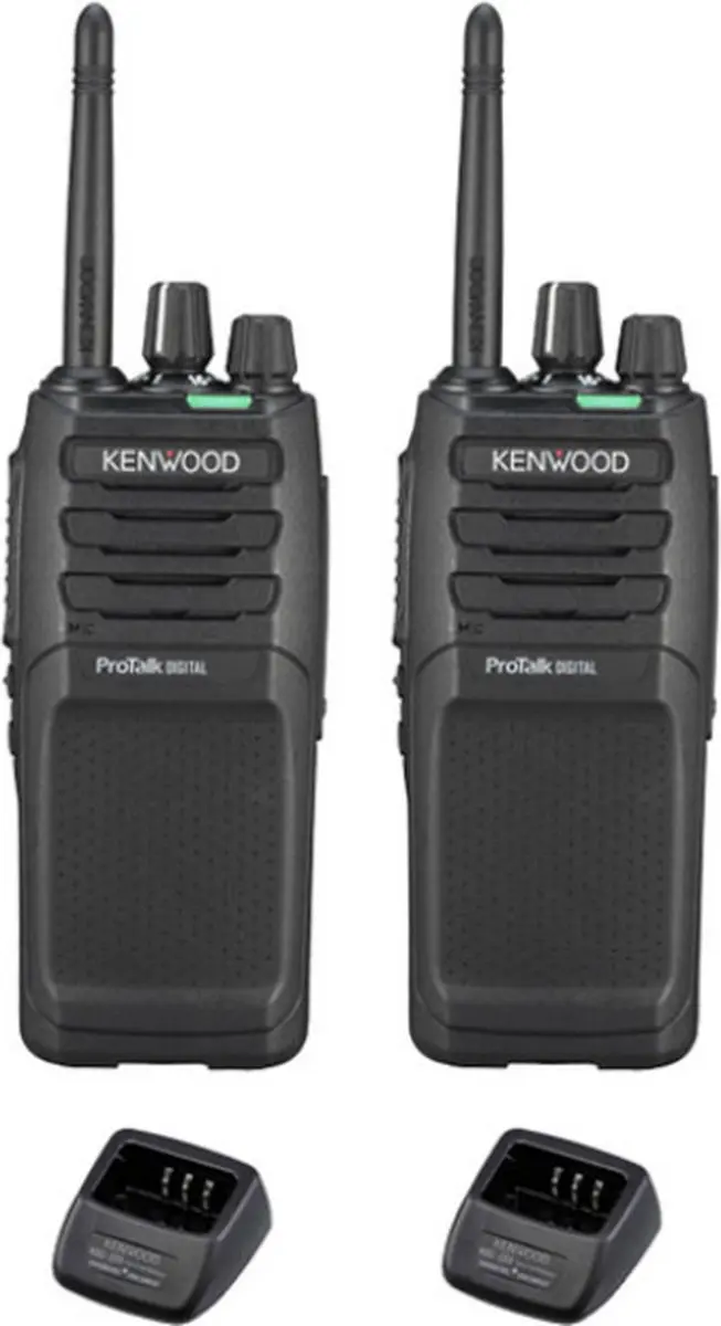 Set van 2 Kenwood TK-3701D IP55 Portofoon met tafellader