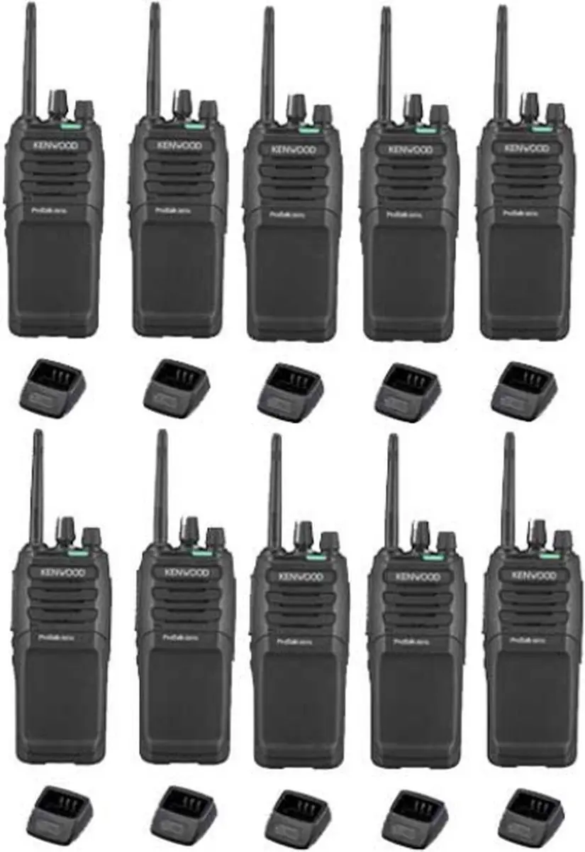 Set van 10 Kenwood TK-3701D IP55 Portofoon met tafellader