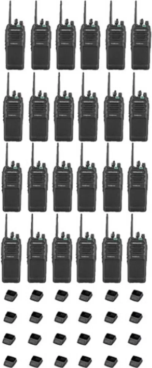 Set van 24 Kenwood TK-3701D IP55 Portofoon met tafellader