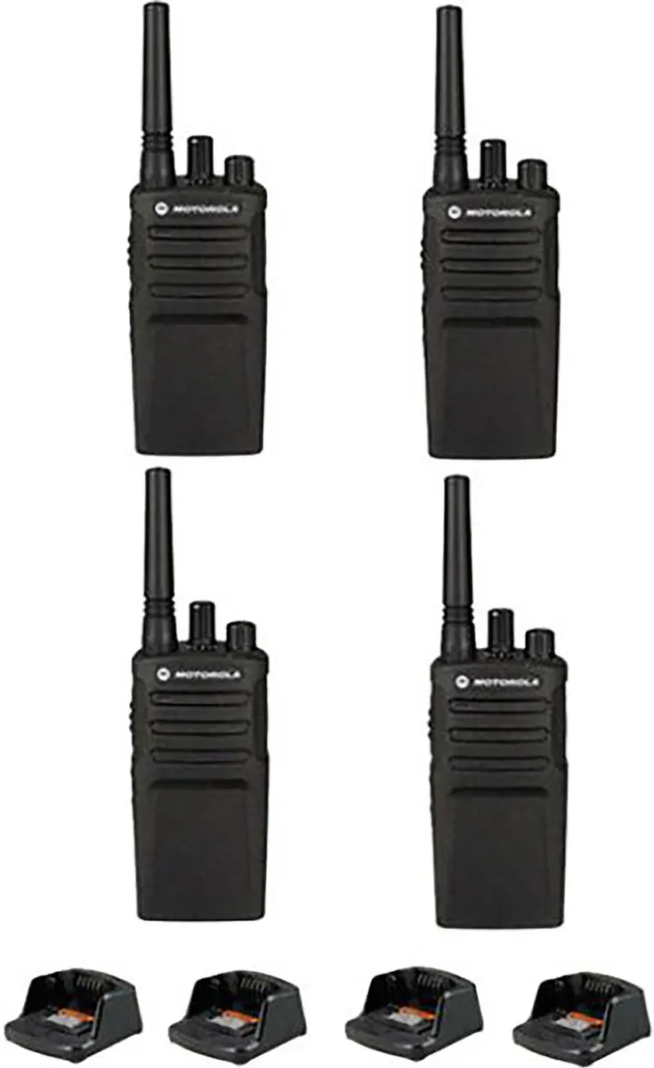 Set van 4 Motorola XT420 UHF IP55 PMR446 Portofoon met laders