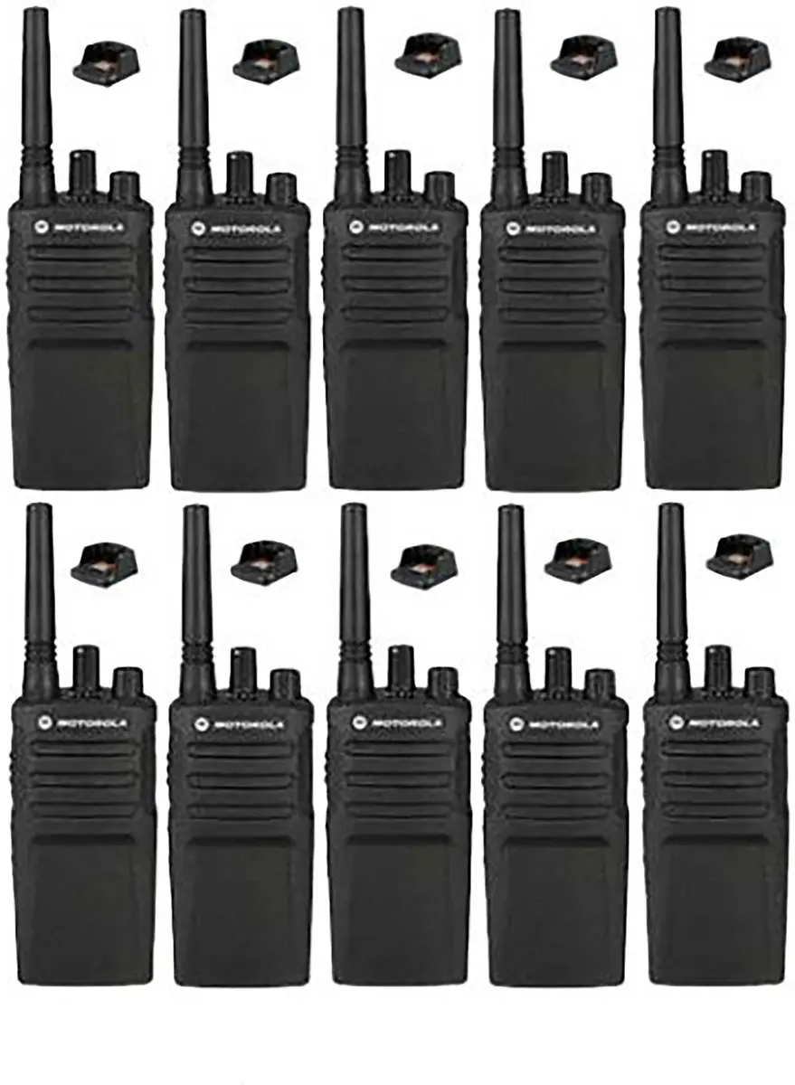 Set van 10 Motorola XT420 UHF IP55 PMR446 Portofoon met laders