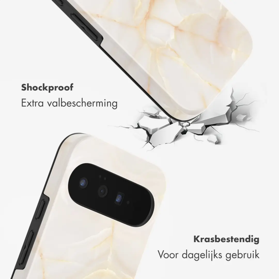 Selencia Vivid Backcover Google Pixel 11 Pro Golden Beige Marble - afbeelding 4 van 6