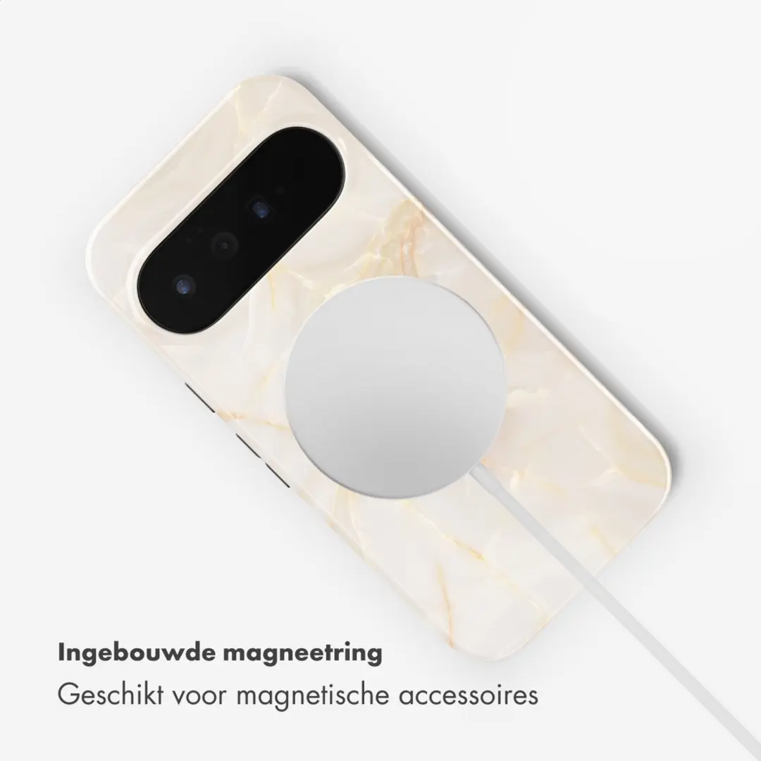 Selencia Vivid Backcover Google Pixel 11 Pro Golden Beige Marble - afbeelding 5 van 6