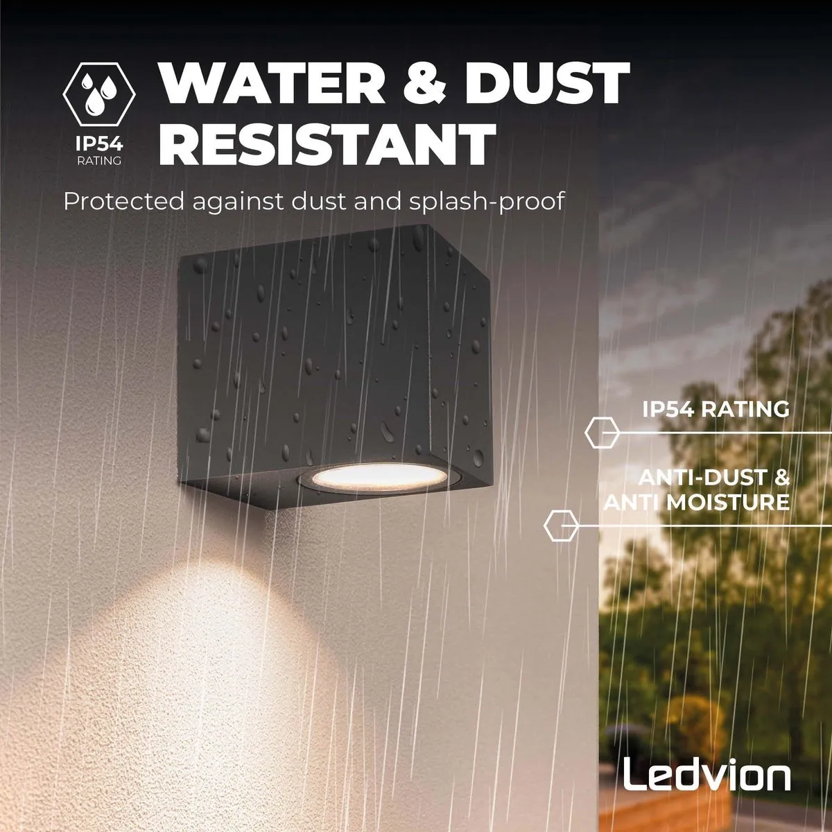 LEDVION Wandlamp 2x GU10 2700K - Antraciet - afbeelding 6 van 6