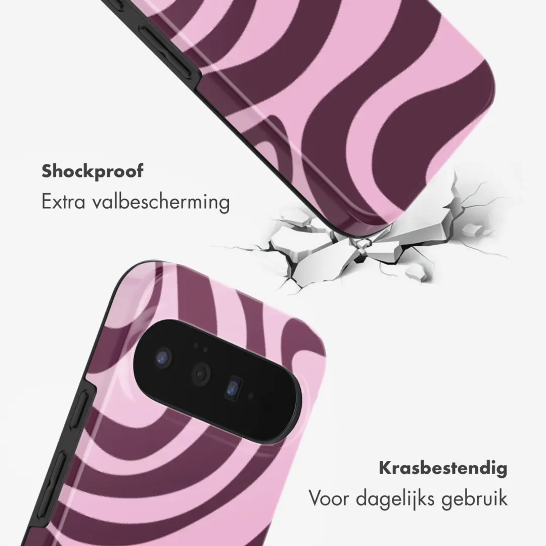 Selencia Wavy Swirl Pink Plum Hoesje Google Pixel 11 - afbeelding 4 van 6