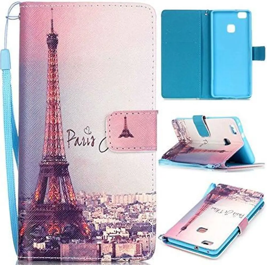 iCarer Eiffel tower wallet case hoesje Geschikt voor: Huawei P9