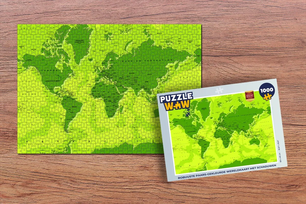 PuzzleWow Wereldkaart Legpuzzel 1000 Stuks - Multicolor