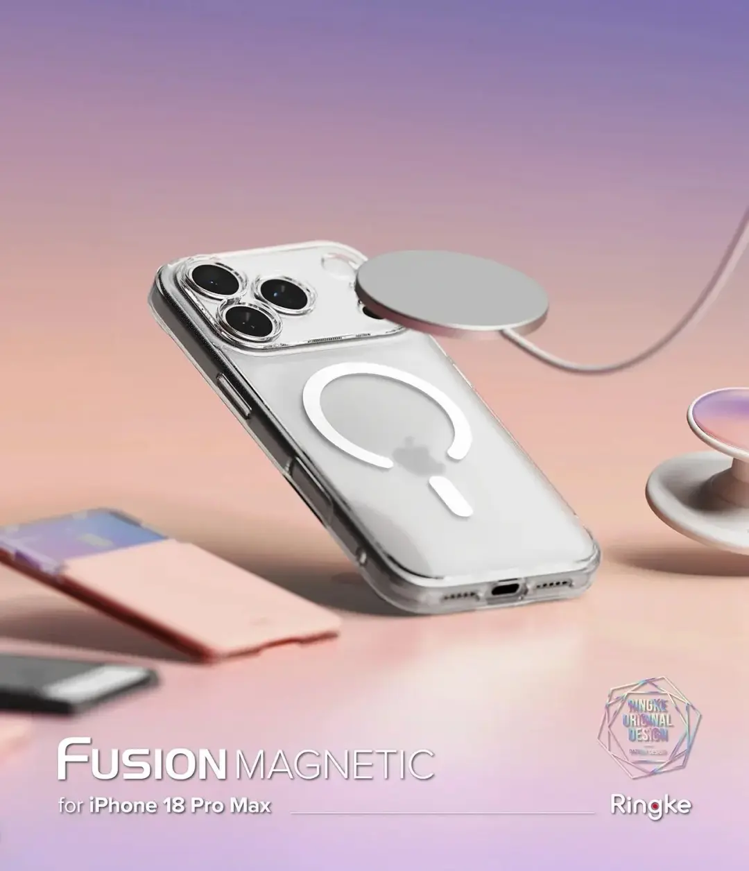 Ringke Fusion Magnetic iPhone 18 Pro Max hoesje - Matte Clear - afbeelding 6 van 6