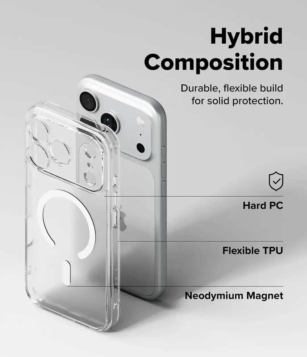 Ringke Fusion Magnetic iPhone 18 Pro Max hoesje - Matte Clear - afbeelding 3 van 6