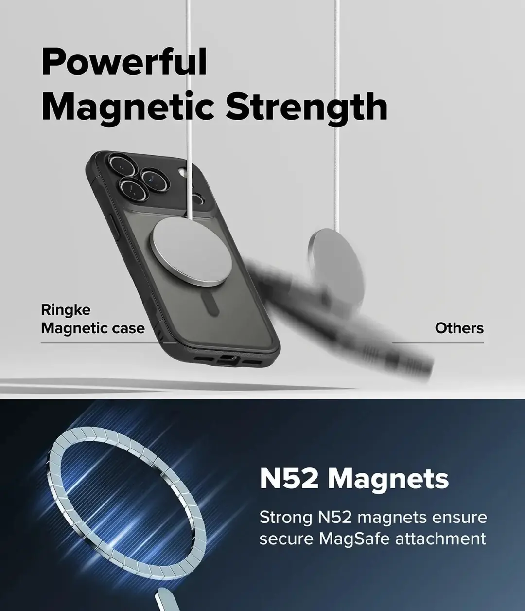 Ringke Fusion Bold Magnetic iPhone 18 Pro Max hoesje - Matte Zwart - afbeelding 6 van 6
