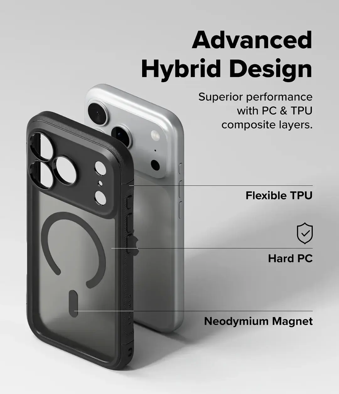 Ringke Fusion Bold Magnetic iPhone 18 Pro Max hoesje - Matte Zwart - afbeelding 5 van 6