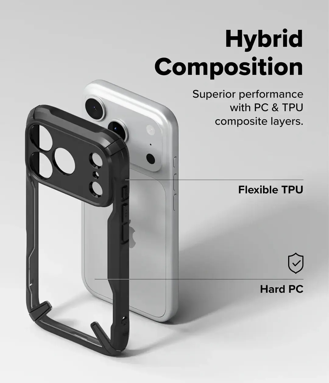 Ringke Fusion X Hoesje iPhone 18 Pro Max / 17 Pro Max Zwart - afbeelding 2 van 6