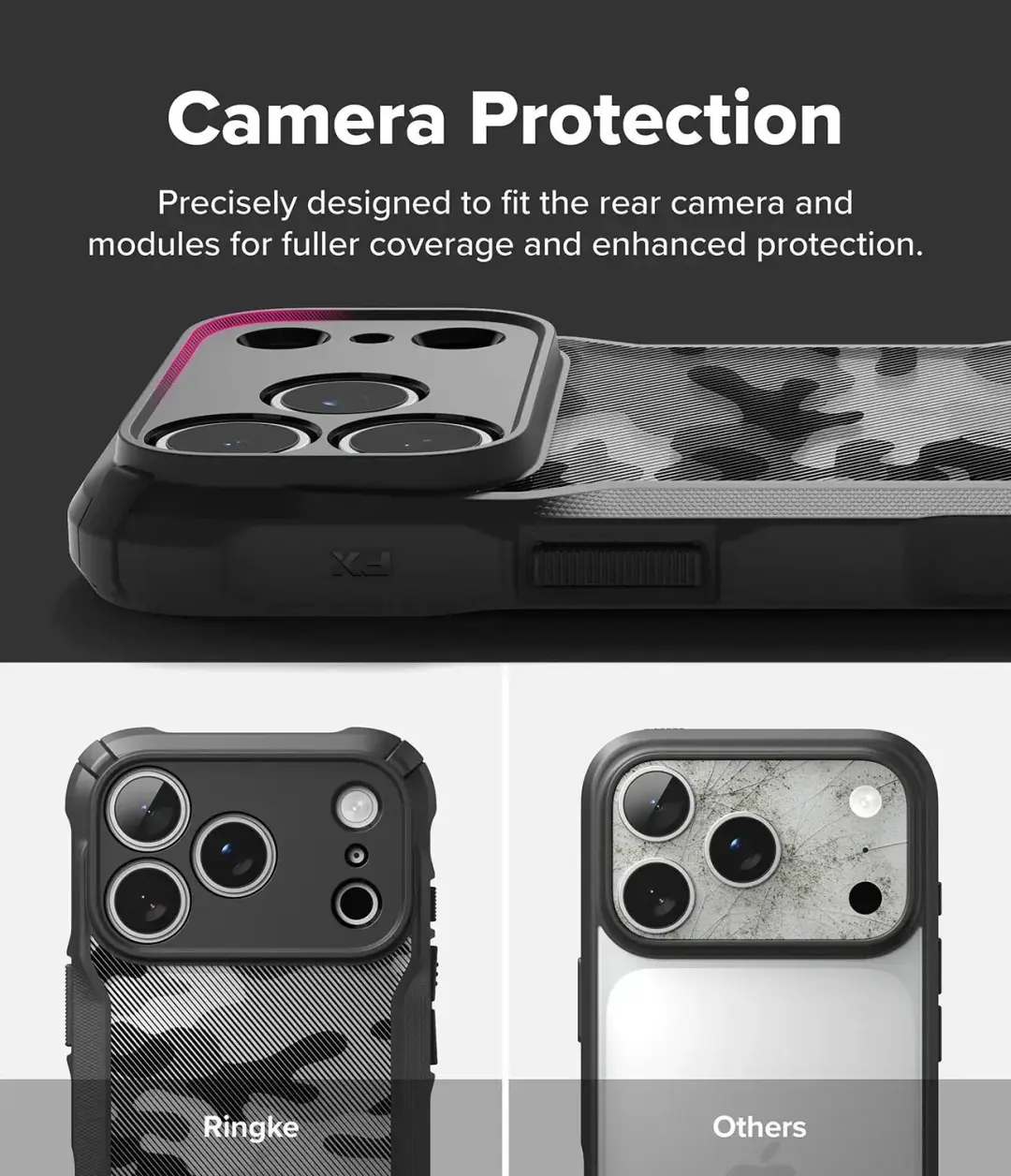 Ringke Fusion X Hoesje iPhone 18 Pro Max / 17 Pro Max Camo Zwart - afbeelding 4 van 6