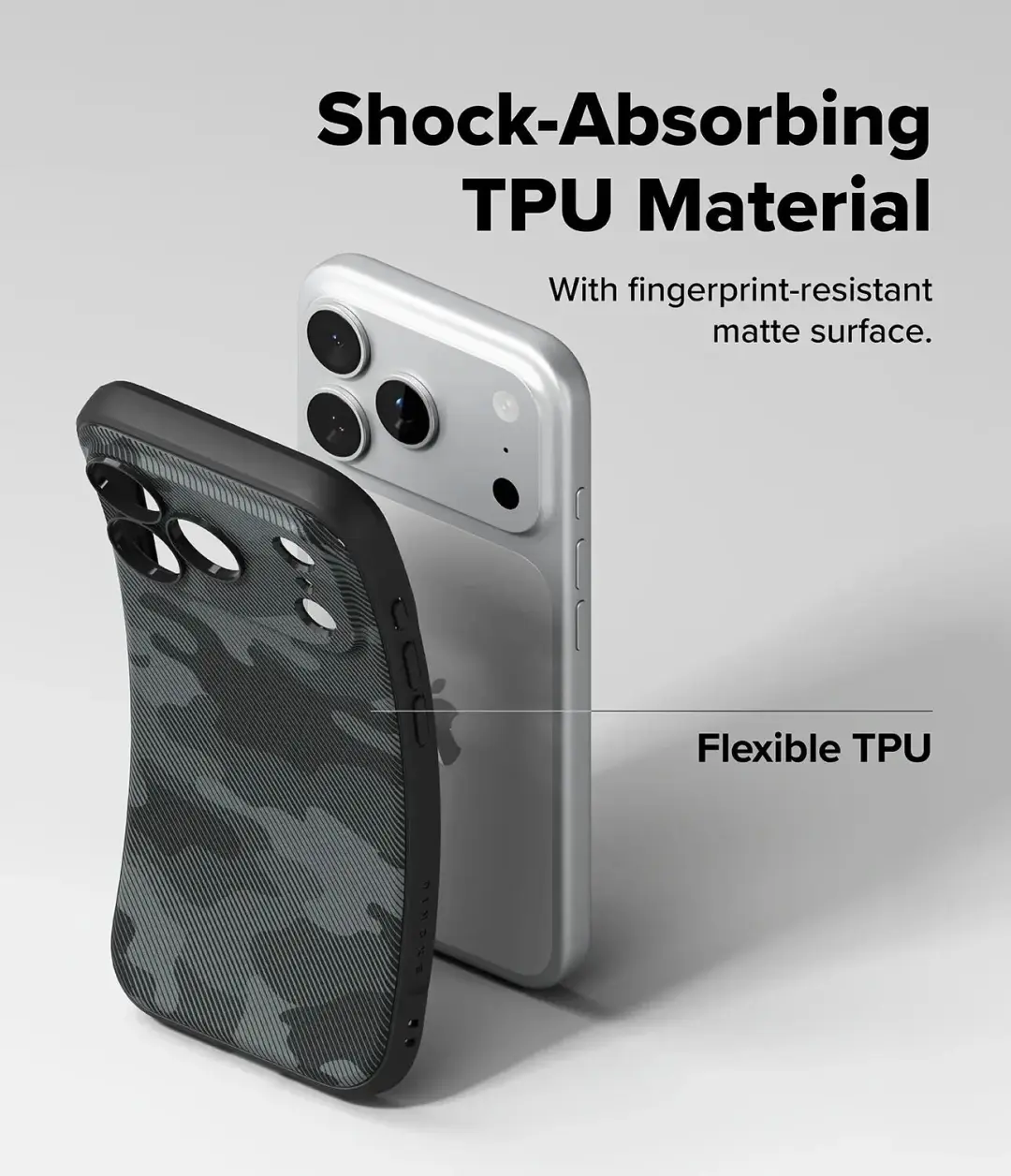 Ringke Onyx Magnetic Hoesje iPhone 18 Pro Max - Camo Zwart - afbeelding 3 van 6