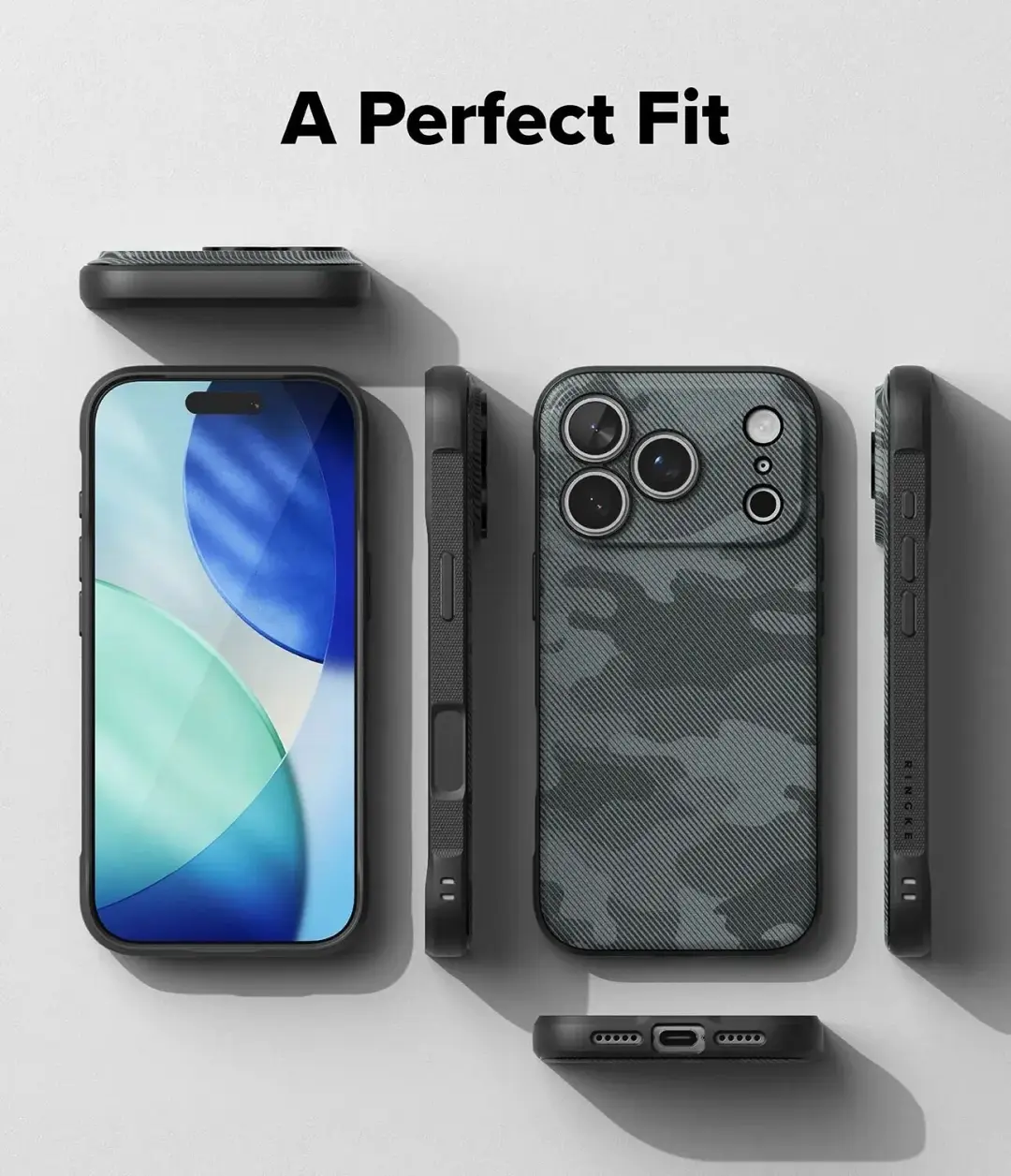 Ringke Onyx Magnetic Hoesje iPhone 18 Pro Max - Camo Zwart - afbeelding 2 van 6