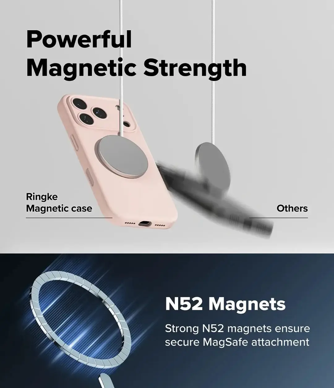 Ringke Siliconen MagSafe iPhone 18 Pro Max - Roze - afbeelding 2 van 6