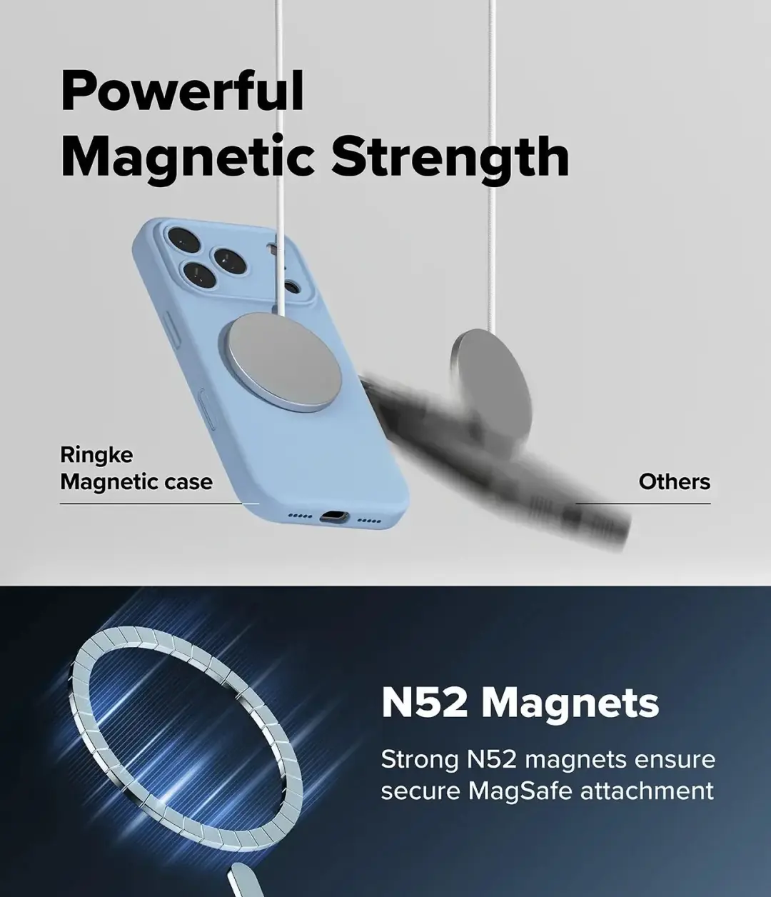 Ringke Siliconen MagSafe iPhone 18 Pro Max - Lichtblauw - afbeelding 2 van 6