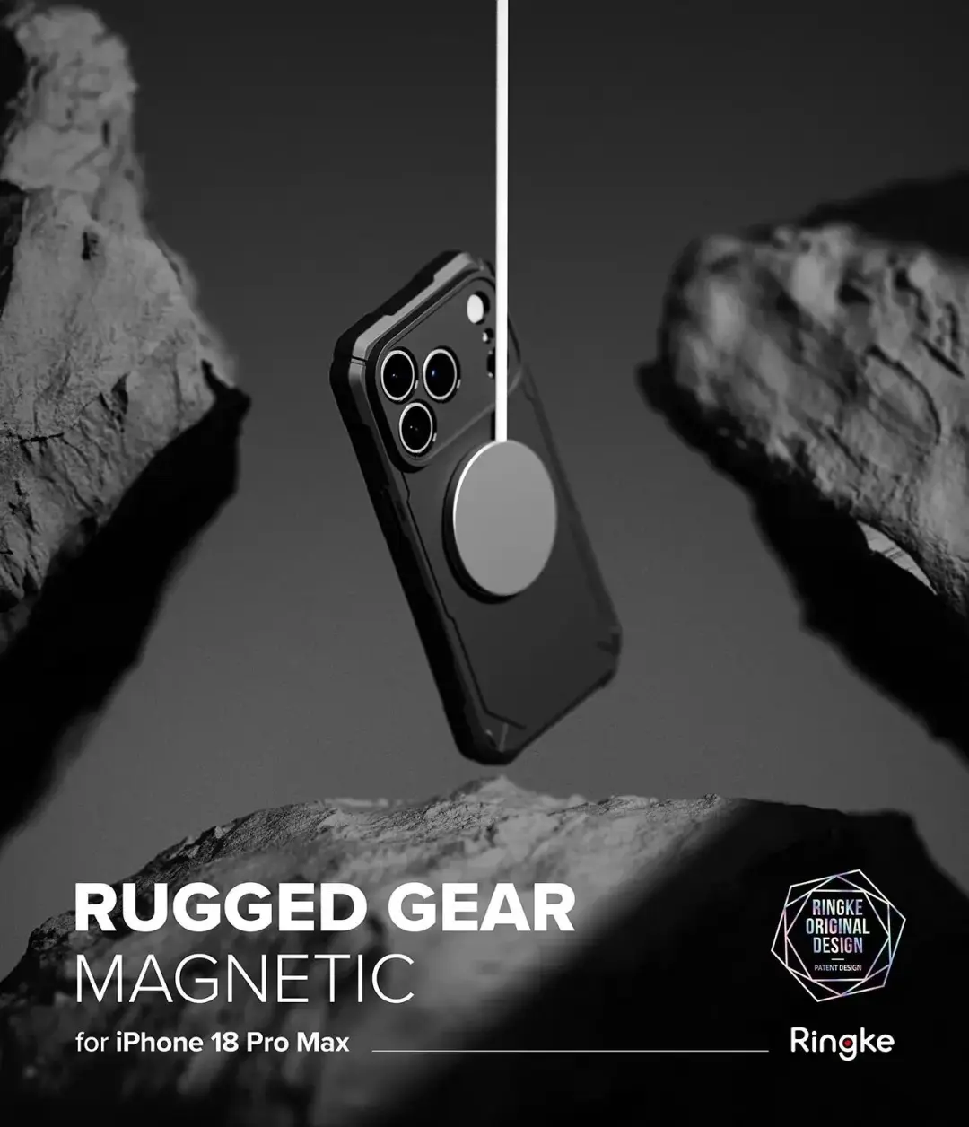 Ringke Rugged Gear Magnetic iPhone 18 Pro Max hoesje - Zwart - afbeelding 5 van 6