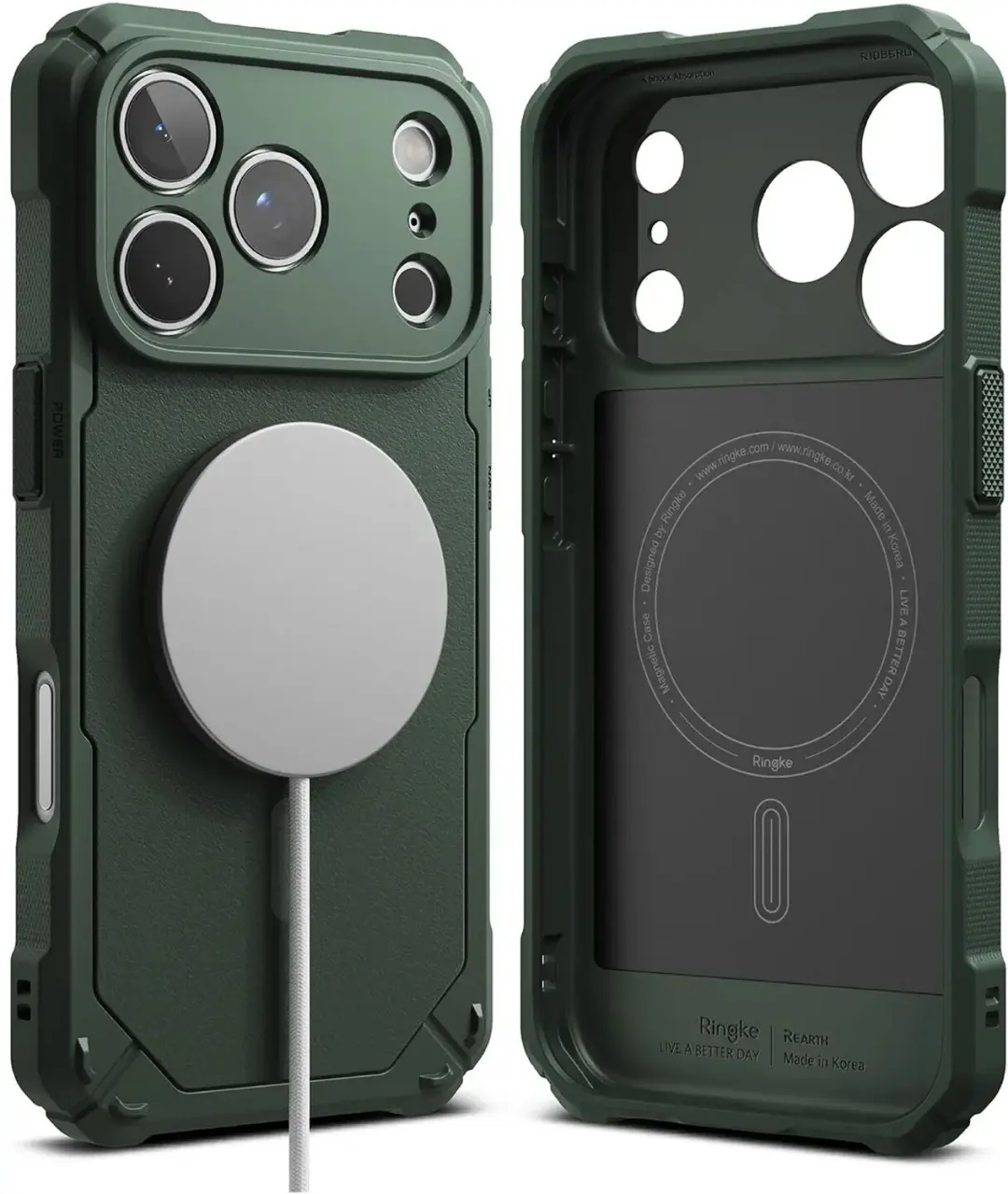 Ringke Rugged Gear Magnetic iPhone 18 Pro Max hoesje - Groen - afbeelding 5 van 6