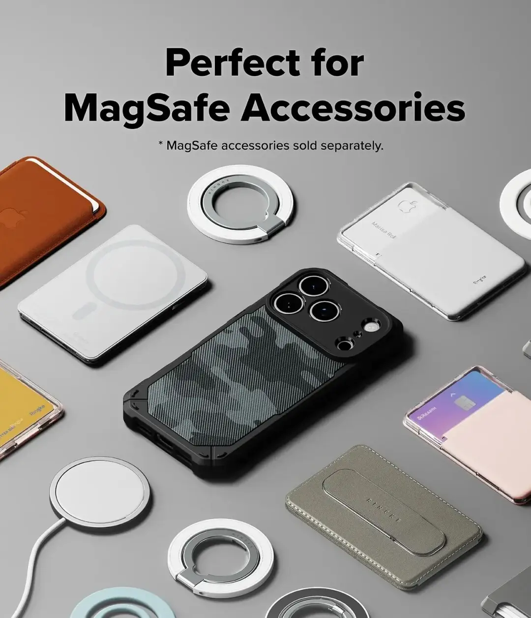 Ringke Rugged Gear Magnetic iPhone 18 Pro Max hoesje - Camo Zwart - afbeelding 6 van 6