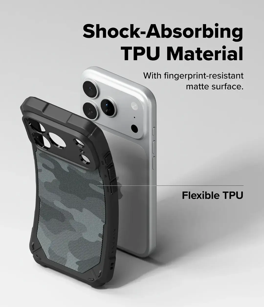 Ringke Rugged Gear Magnetic iPhone 18 Pro Max hoesje - Camo Zwart - afbeelding 2 van 6