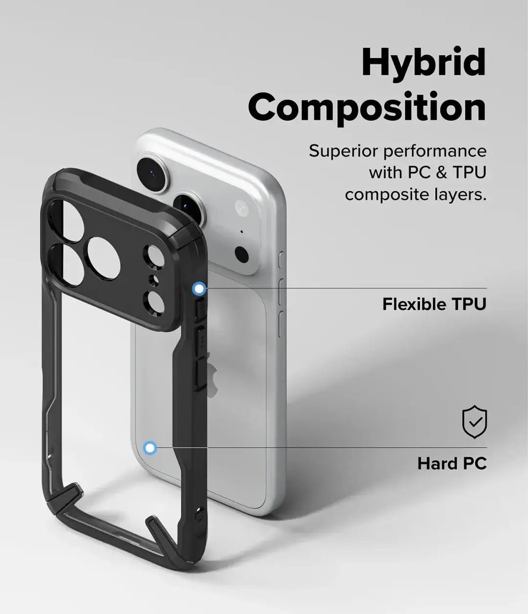 Ringke Fusion X Hoesje iPhone 18 Pro/17 Pro Zwart - afbeelding 4 van 6