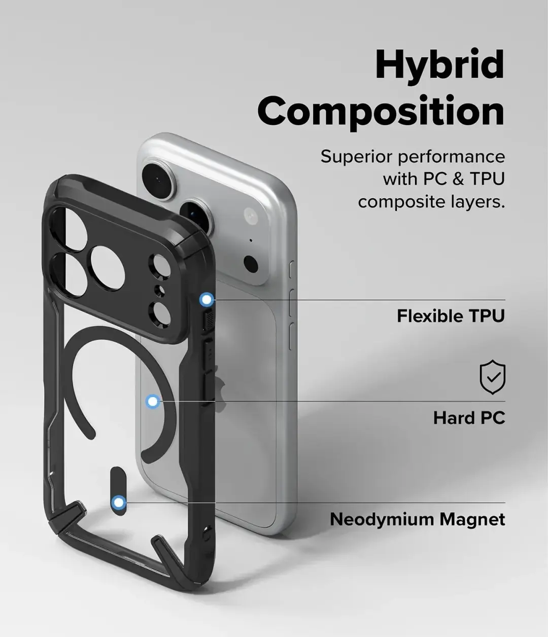 Ringke Fusion X Magnetic iPhone 18 Pro Hoesje - Zwart - afbeelding 4 van 6